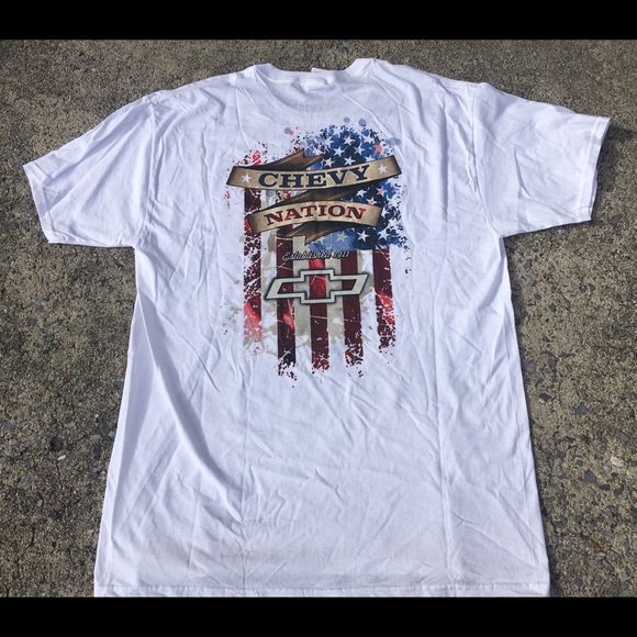 ❌SOLD❌Chevy Nation Tee Shirt white blue Double - Picture 6 of 8